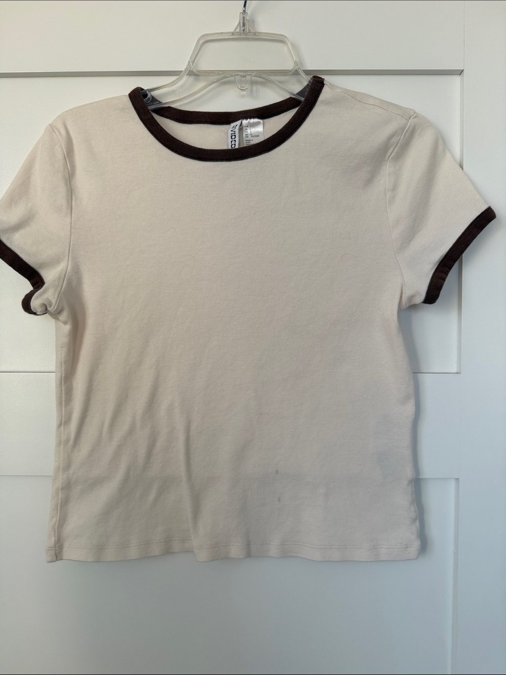 H&M Cream Baby Tee with Brown Trim